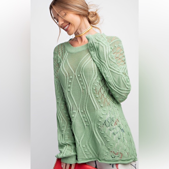 215 ❤️ EASEL KNITTED SWEATER TOP - Picture 2 of 4